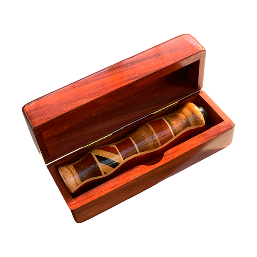 Padauk Wood Teleidoscope with Matching Box - Handmade 6-Inch Optical Toy made in the USA