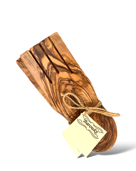  Shop www.barouke.com for these olive wood salad servers.