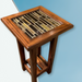 Custom Solid Wood Side Table with Glass Tile Top - Barouke - The WoodCrafters Gallery