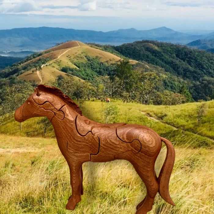 Wood Horse Puzzle with Foal Inside - Barouke - The WoodCrafters Gallery