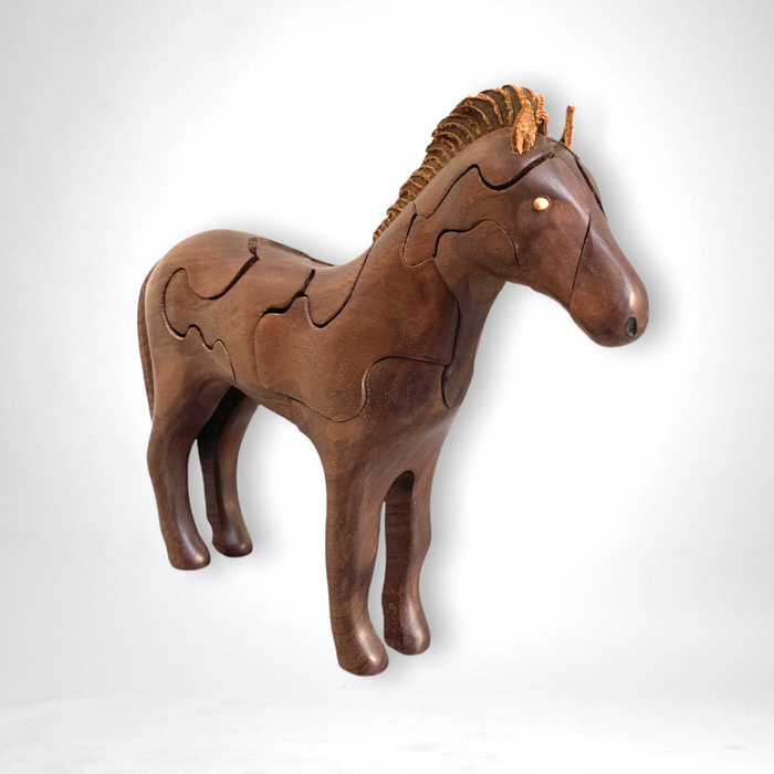 Wood Horse Puzzle with Foal Inside - Barouke - The WoodCrafters Gallery