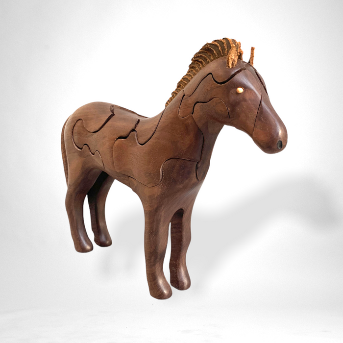 Wood Horse Puzzle with Foal Inside - Barouke - The WoodCrafters Gallery