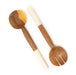 Wood Salad Servers with White Bone Handles | African Fair Trade - Barouke - The WoodCrafters Gallery