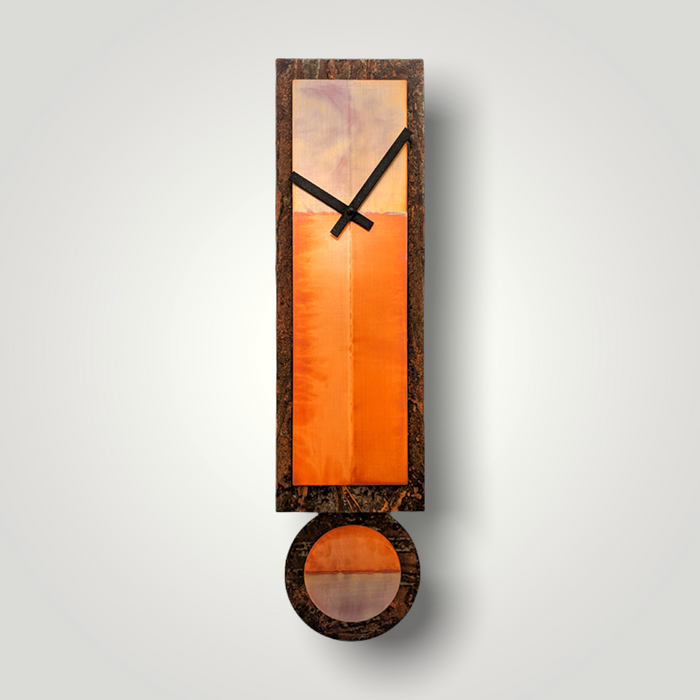 Pendulum Clock handmade from Copper and Rusted Metal