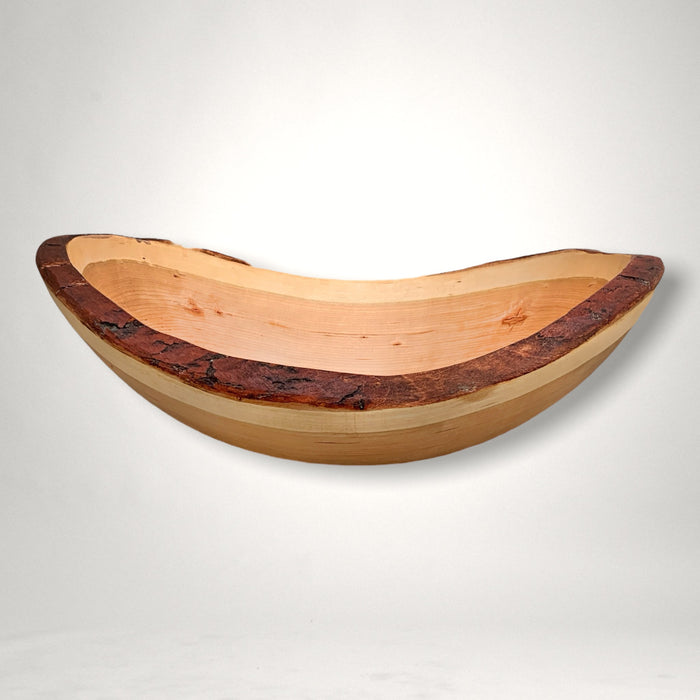 Cherry Oval Salad Bowl - 15 Inch Live Edge - Barouke - The WoodCrafters Gallery