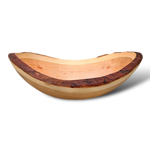 Cherry Oval Salad Bowl - 15 Inch Live Edge - Barouke - The WoodCrafters Gallery