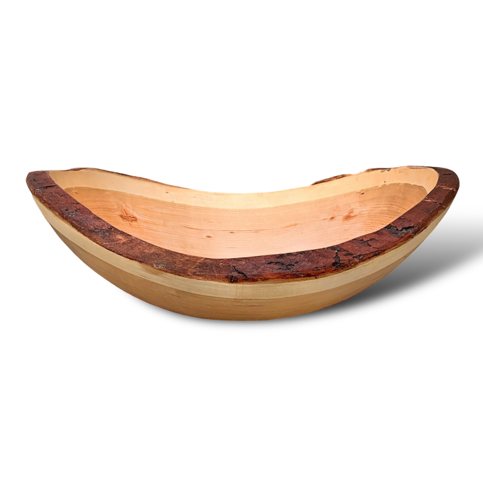 Cherry Oval Salad Bowl - 15 Inch Live Edge - Barouke - The WoodCrafters Gallery