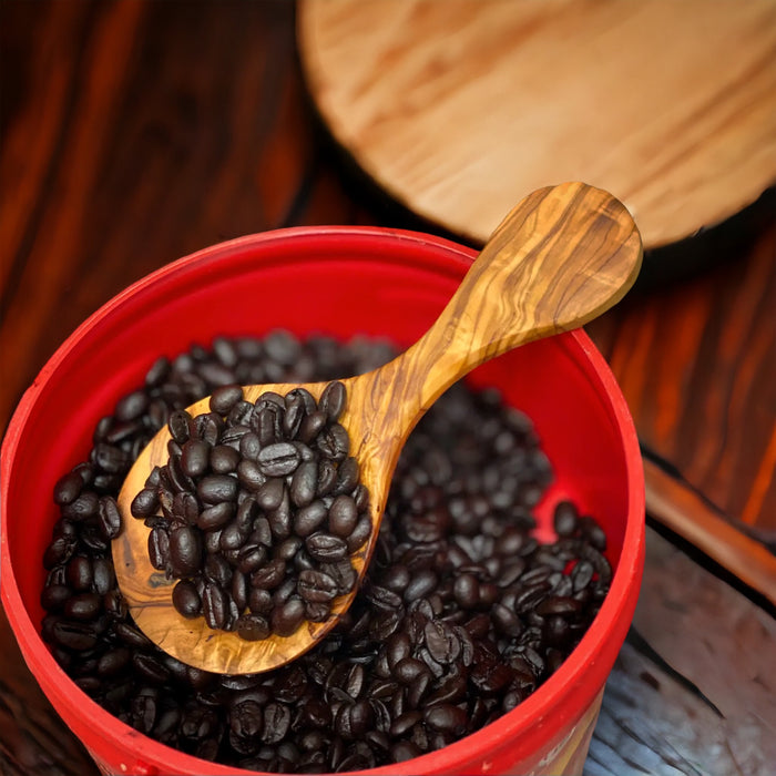 Handcrafted Olive Wood Spoon Rest and Coffee Scoop