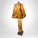 Table Lamp with handmade glass and ceramic base - yellow shade.