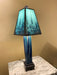 Handcrafted Ceramic and Glass Table Lamp - Black Rain Shade - Barouke - The WoodCrafters Gallery